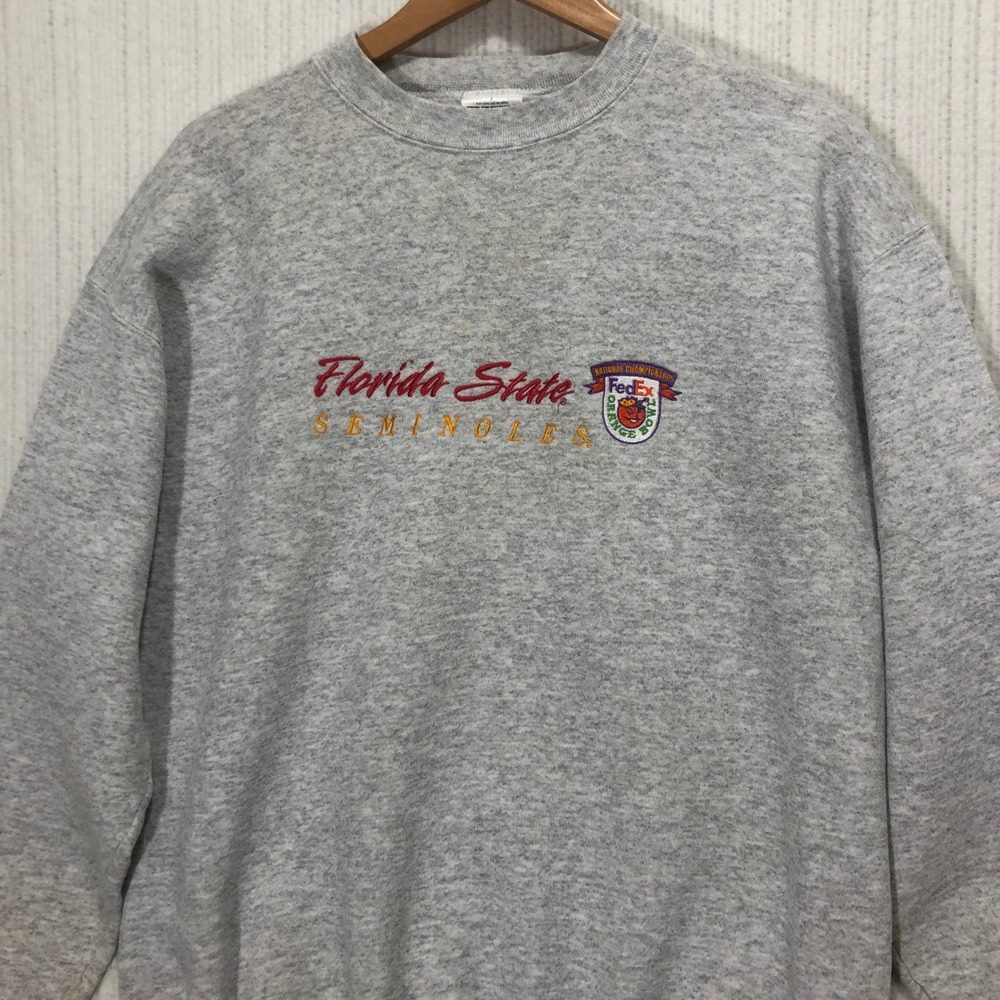 Florida State Seminoles‎ Sweatshirt Crewneck Pullover Gray Tultex Men's Size L